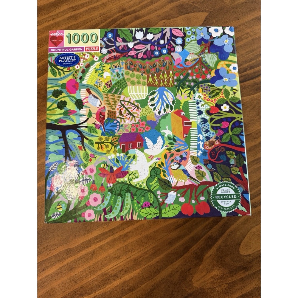 eeBoo Bountiful Garden 1000 piece Jigsaw Puzzle 23" x 23" Animals Plants